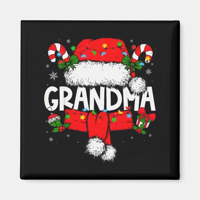 Imán Grandma Christmas Pajama Santa Claus Family Matchi (Frente)