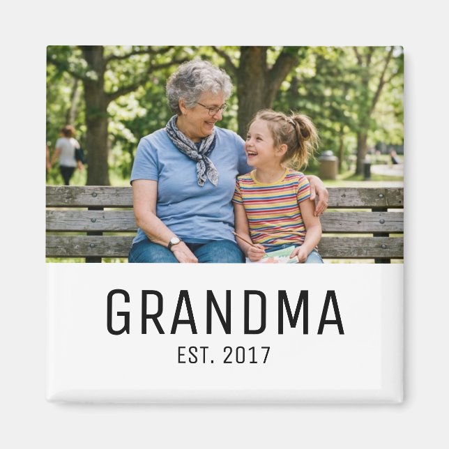 Imán Grandma Established Photo Gift (Frente)