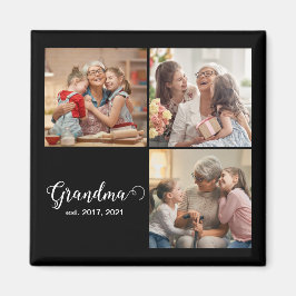 Imán Grandma Established Script Gift Photo