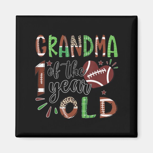 Imán Grandma Of The 1 Year Old Football 1st Birthday Bo (Frente)