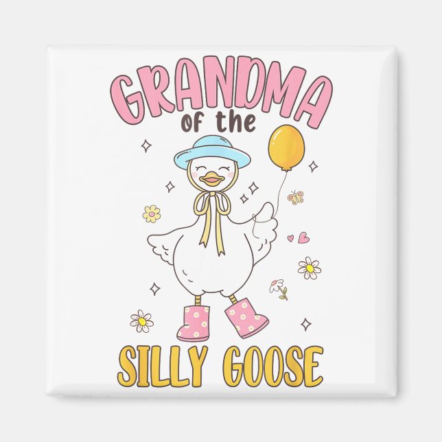 Imán Grandma Of The Silly Goose First Birthday Family M (Frente)