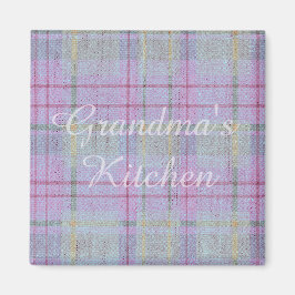 Imán Grandma's Kitchen Weathered Lavender Plaid 