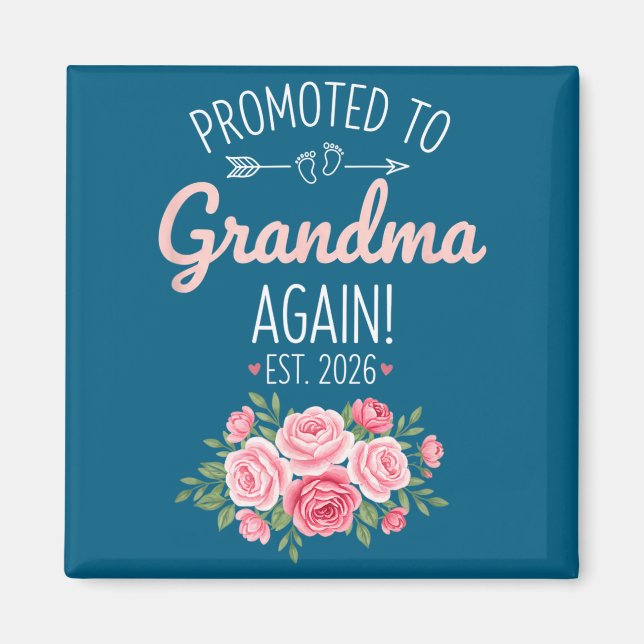 Imán Grandparent Promoted To Grandma Again Est. 2026, N (Frente)