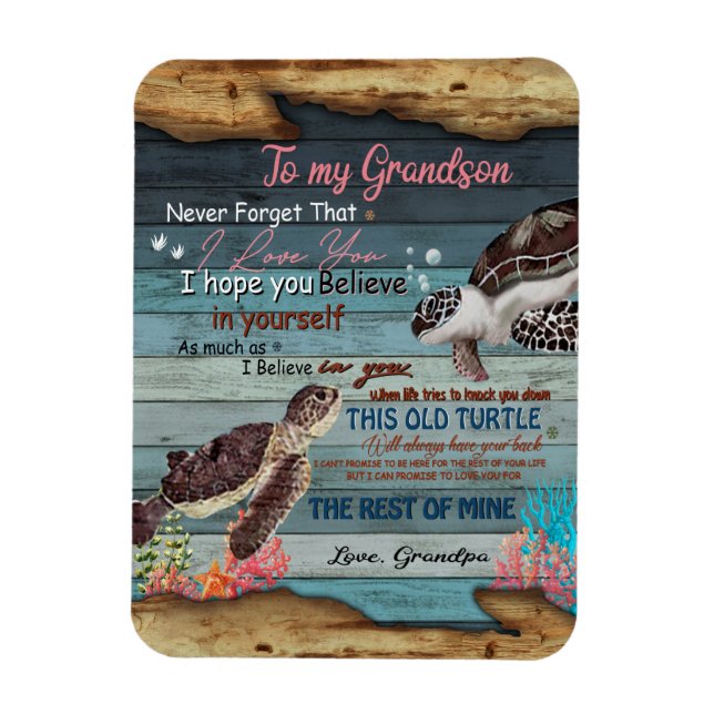 Imán Grandson Gift | Carta A Mi Abuelo (Vertical)