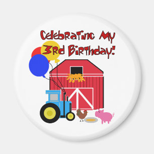 Imán Granja 3 camisetas de cumpleaños y regalos
