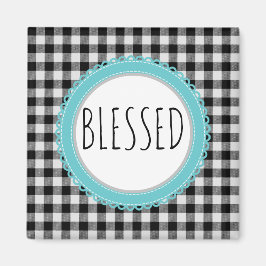 Imán Granja bendecida morada negra trabajada y Verde az