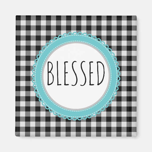 Imán Granja bendecida morada negra trabajada y Verde az (Frente)