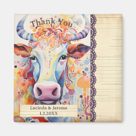 Imán Granja Boda Vaca Blanca Gracias