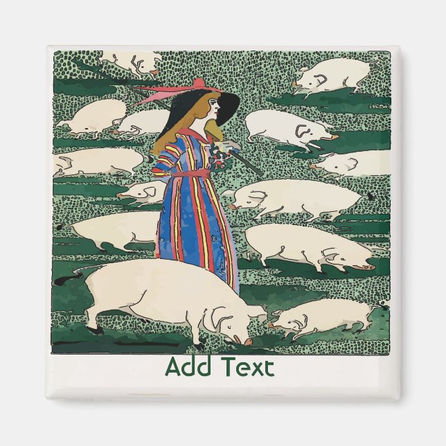 Imán Granja de cerdo, agregar texto (Frente)