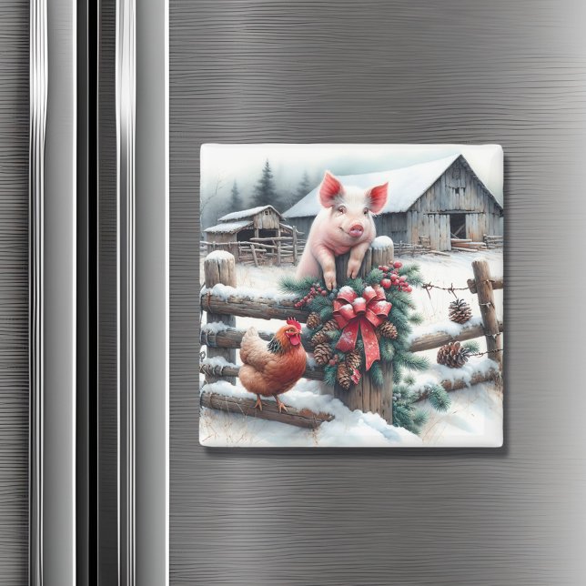 Imán Granja de cerdo y Navidad de pollo (Subido por el creador)