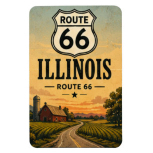 Imán Granja de la ruta 66 de Illinois Carretera Arte de