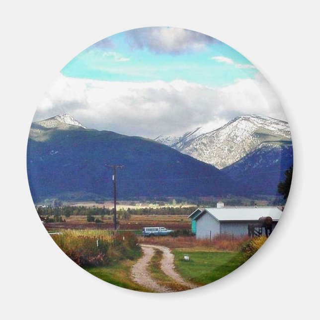 Imán Granja de Padres de las Montañas Bitterroot (Frente)