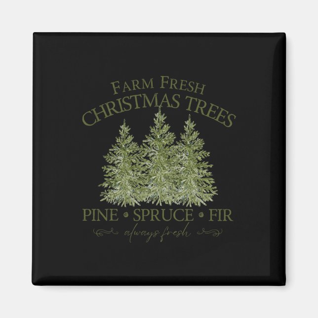 Imán Granja Fresca Árboles de Navidad Pine Spruce Fir S (Frente)
