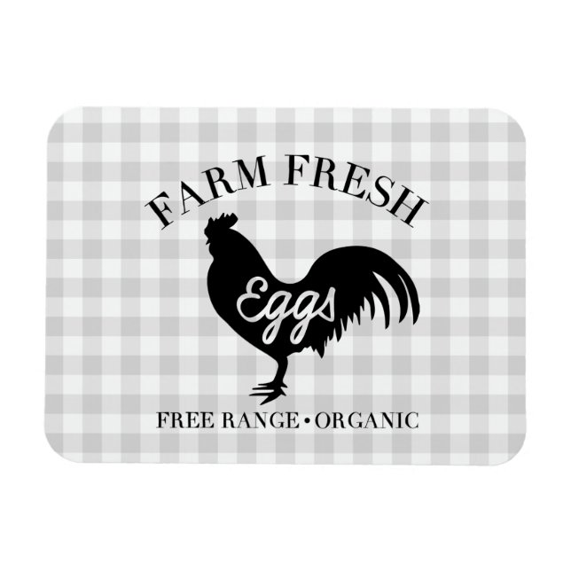 Imán Granja Fresca País Pollo Gingham (Horizontal)