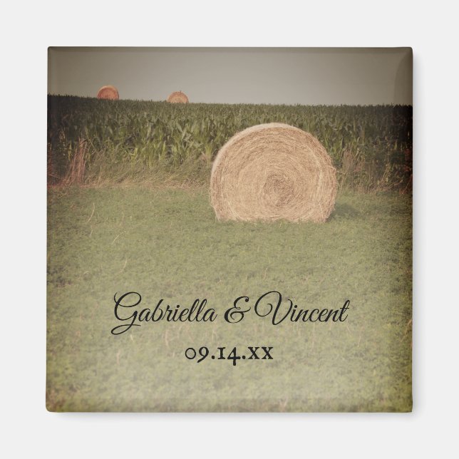 Imán Granja Hay Bales Boda en el País (Frente)