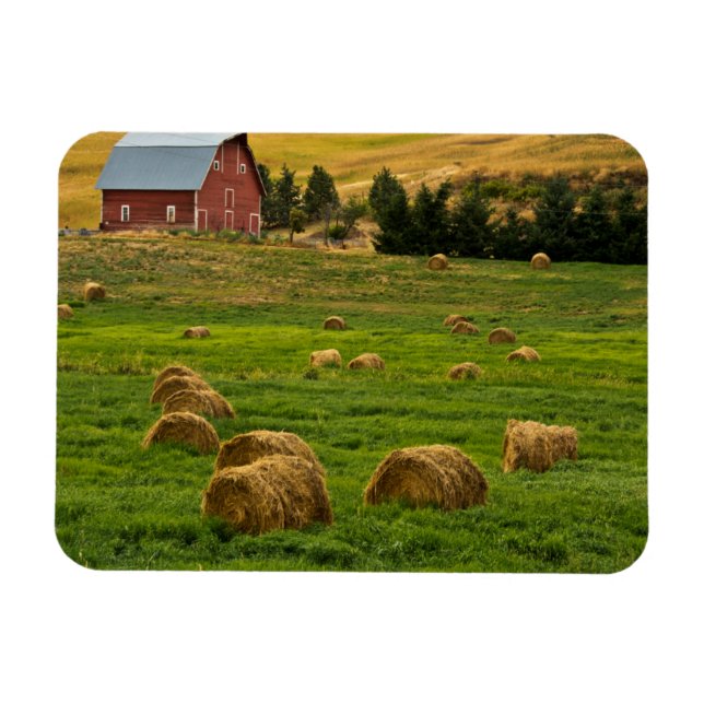 Imán Granja roja, faros de heno, Albion, Palouse Area 2 (Horizontal)