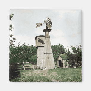 Imán Granja rural de molino de viento de los años 1890