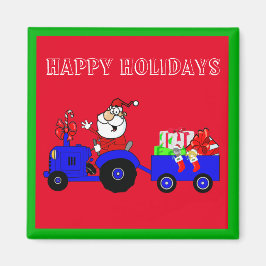 Imán Granja Santa Sobre El Tractor Con Regalos