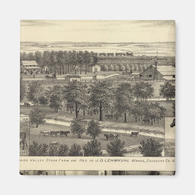 Imán Granja Wahoo Valley, Nebraska (Frente)