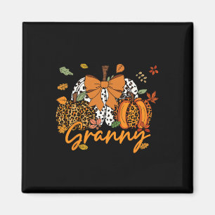Imán Granny Thankding Leopard Pumpkin Coquette Bow M