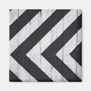 Imán Grano de madera pintado en blanco y negro