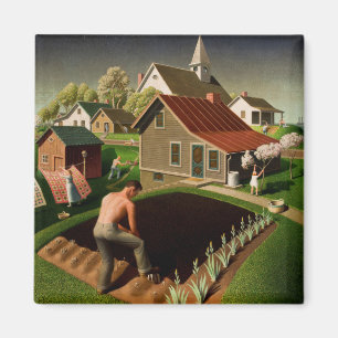 Imán Grant Wood Spring in Town (1941)