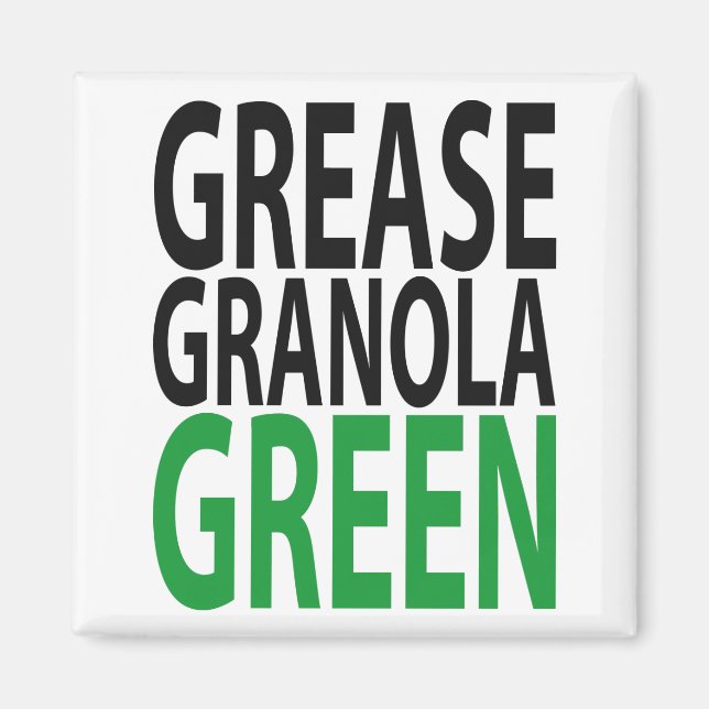 Imán ¡grasa, granola, VERDE! (Frente)