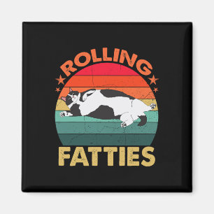 Imán Grasa retro Kitten Tee Gracioso Gato Rolling Fatti