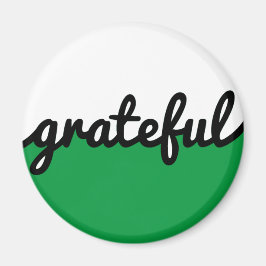 Imán Grateful Script Modern Green Black and White
