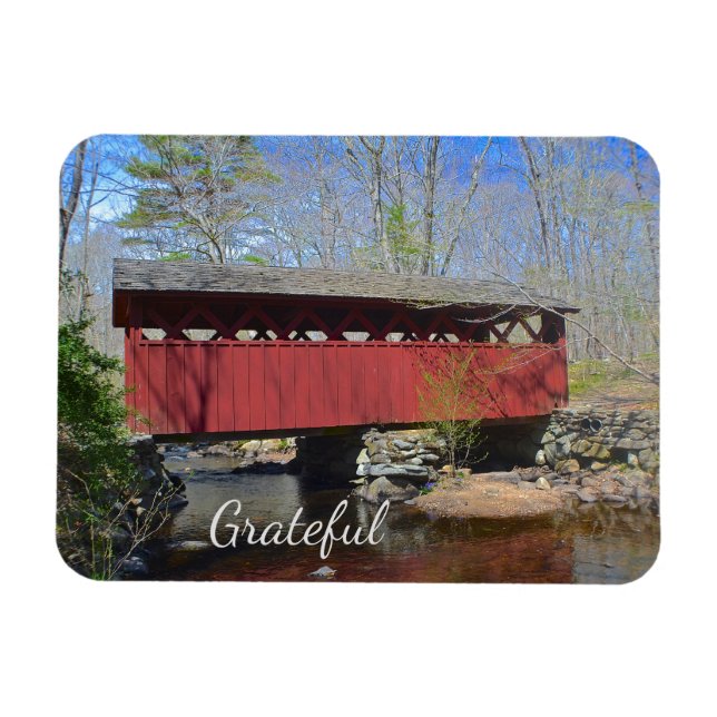 Imán Gratitud del puente cubierto (Horizontal)