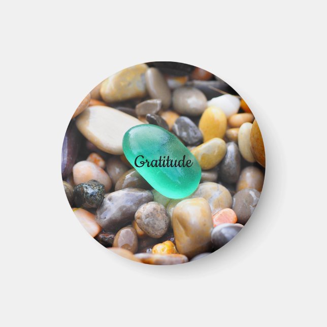 Imán Gratitude Stone Fridge Magnet (Frente)
