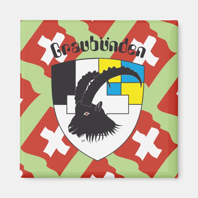 Imán Graubünden Schweiz Magnet (Frente)