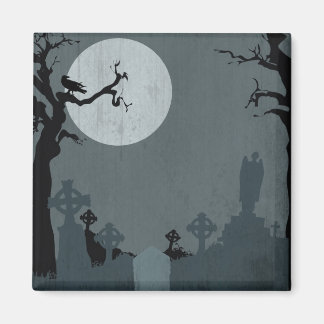 Imán Graveyard y Luna llena para Halloween