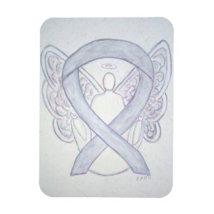 Imán Gray Awareness Ribbon Angel Art Magnet