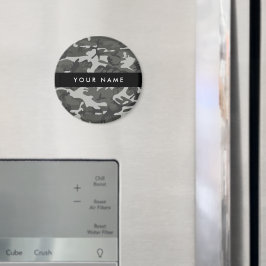 Imán Gray Camouflage Pattern, Your name, Personalize