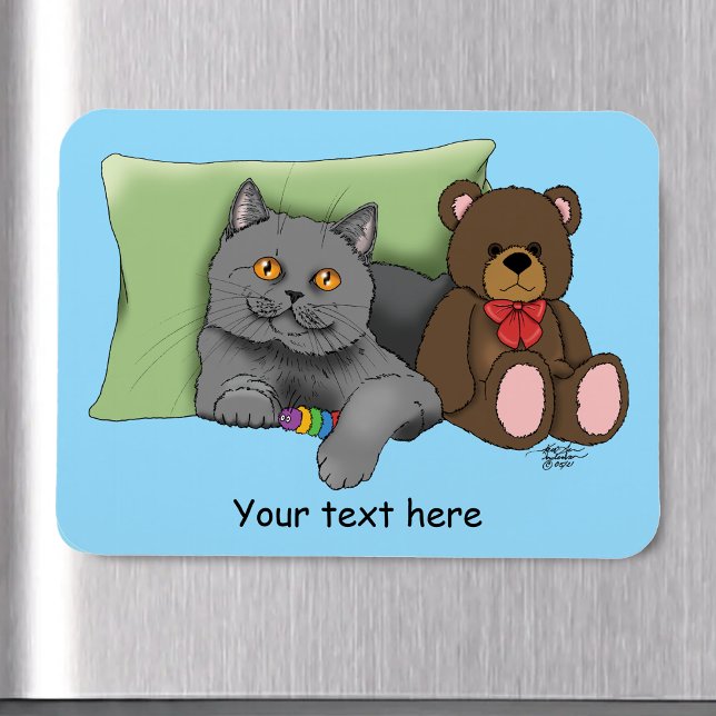 Imán Gray Cat Teddy Bear (Subido por el creador)