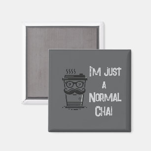 Imán Gray Chai Magnet Hipster Coffee Cup Pun