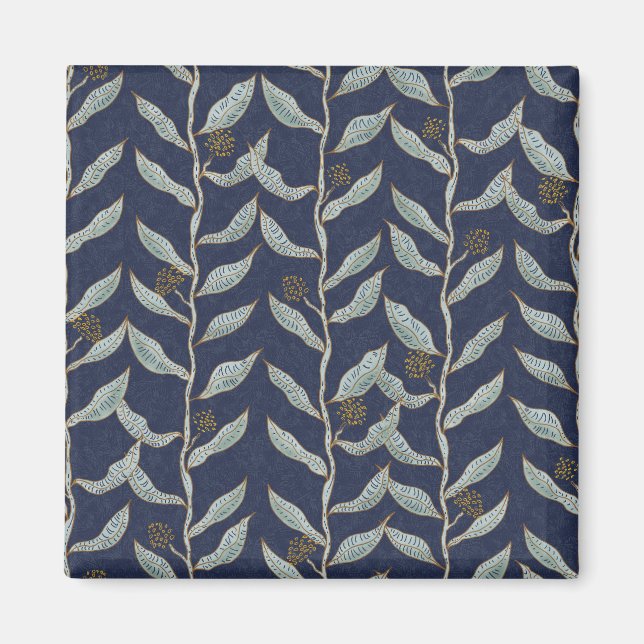 Imán Gray floral vines  (Frente)