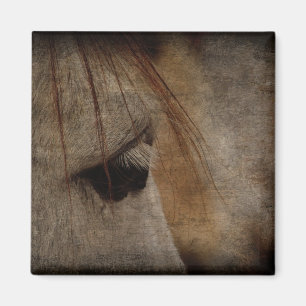 Imán Gray Horse Face Grunge