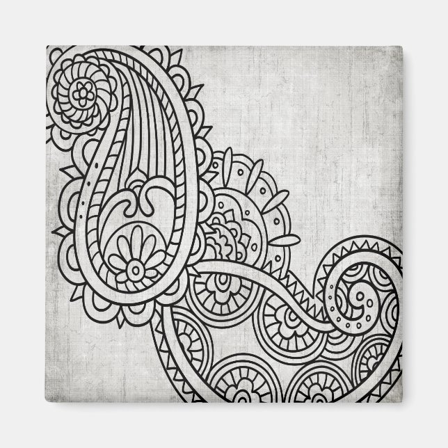 Imán Gray Mehndi Motif Magnet (Frente)