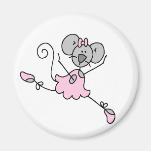 Imán Gray Mouse Ballerina Magnet