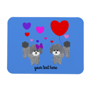 Imán Gray Poodle Valentine #2 Magnet
