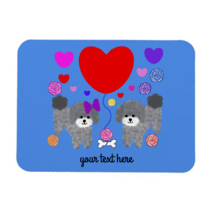 Imán Gray Poodle Valentine #3 Magnet