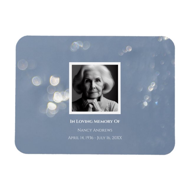 Imán Gray Shimmer Funeral Memorial Bereavement (Horizontal)