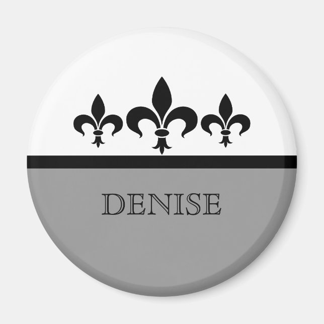 Imán Gray Swanky Fleur De Lis Magnet (Frente)