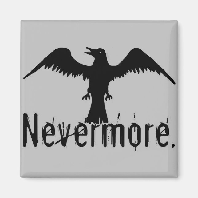 Imán Gray Tribal Raven Nevermore (Frente)