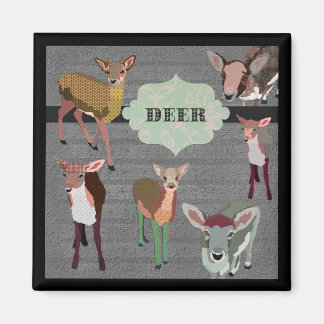 Imán Gray Vintage Deer Magnet