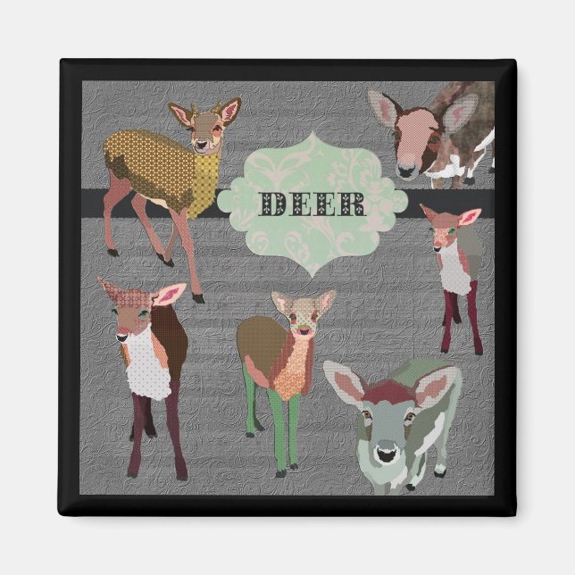 Imán Gray Vintage Deer Magnet (Frente)