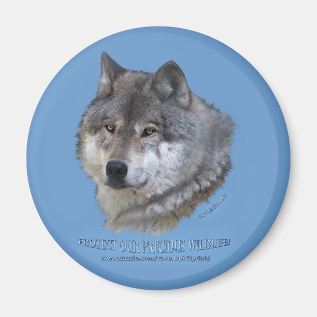 Imán GRAY WOLF HEAD Magnet (Frente)