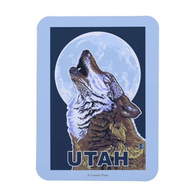 Imán Gray Wolf HowlingUtah (Vertical)